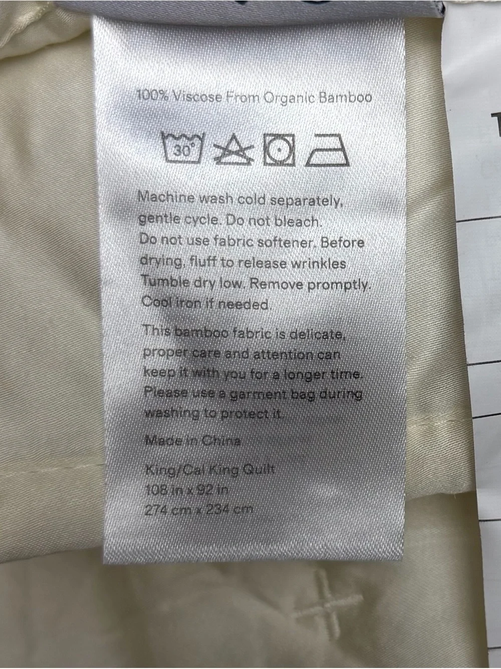 Quince Bamboo Dream Quilt King/Cal King - Ivory